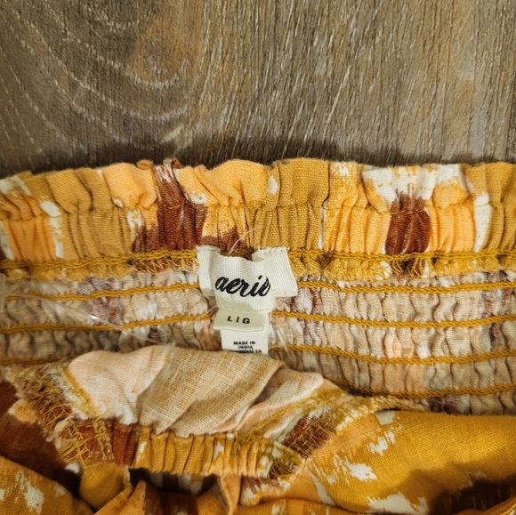 Aerie Linen Blend High Low Halter Maxi Sundress Size Large Yellow,Pink & Red - Picture 13 of 16